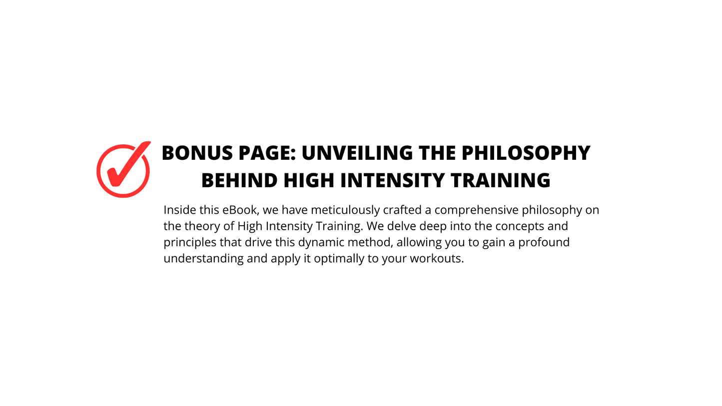 High Intensity Training Workout Plan - eBook